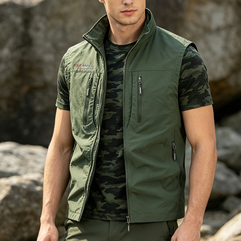 Outdoor Sport Winter Jacket - Men's Vest Jacket Running Jacket Sleeveless