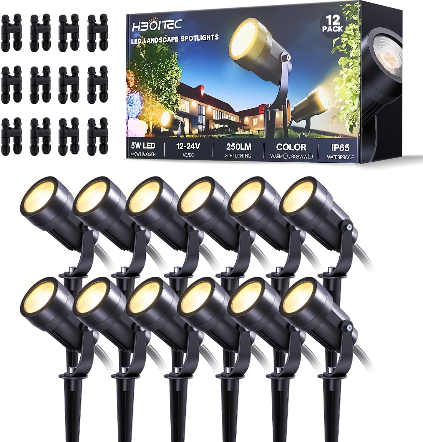 Outdoor Spotlight - Twelve Pack Low Voltage Landscape Lighting